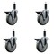 Service Caster 5'' Gray Poly Swivel 1'' Expanding Stem Caster Set with Brake, 4PK SCC-EX20S514-PPUB-PLB-1-4 - alternate 1
